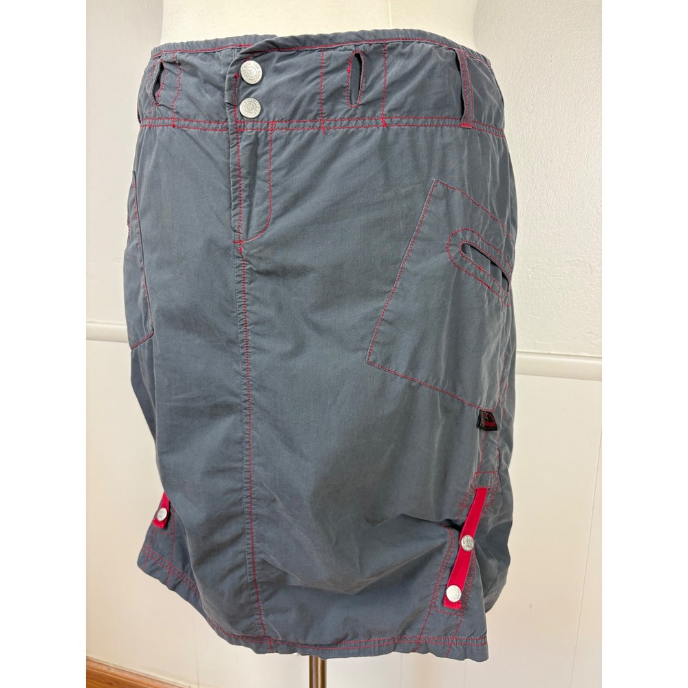 Kikwear Kikgirl Vintage‎ Midi Skirt Size 18 Gray Adj Snap Tabs Skater Y2K Rave